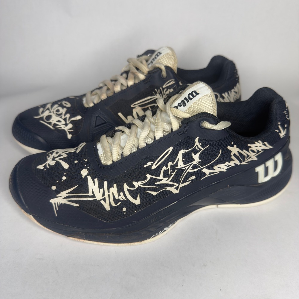 Wilson Rush Pro 4.0 Hope NYC Tennis Shoes Womens 8 Graffiti Navy Blue